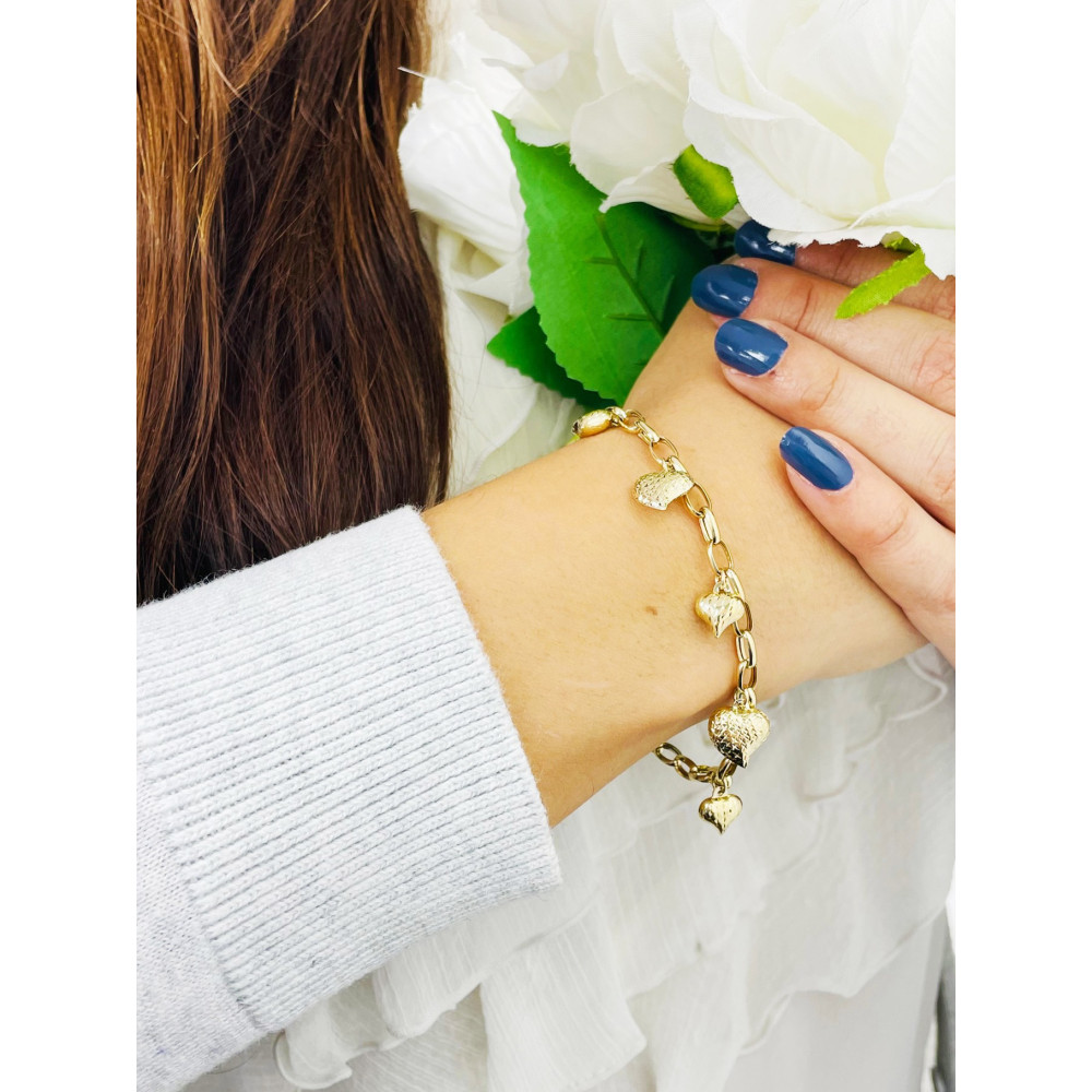 Damen Goldarmband Armband Armkette Gelbgold 375er Herz