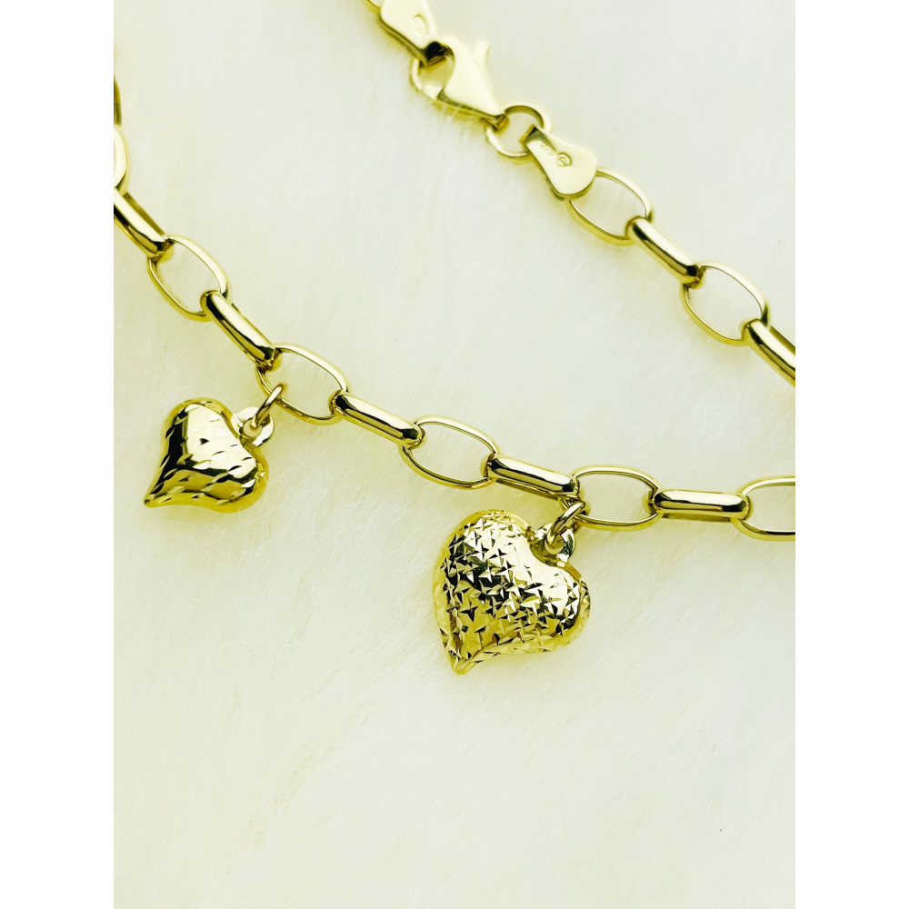 Damen Goldarmband Armband Armkette Gelbgold 375er Herz