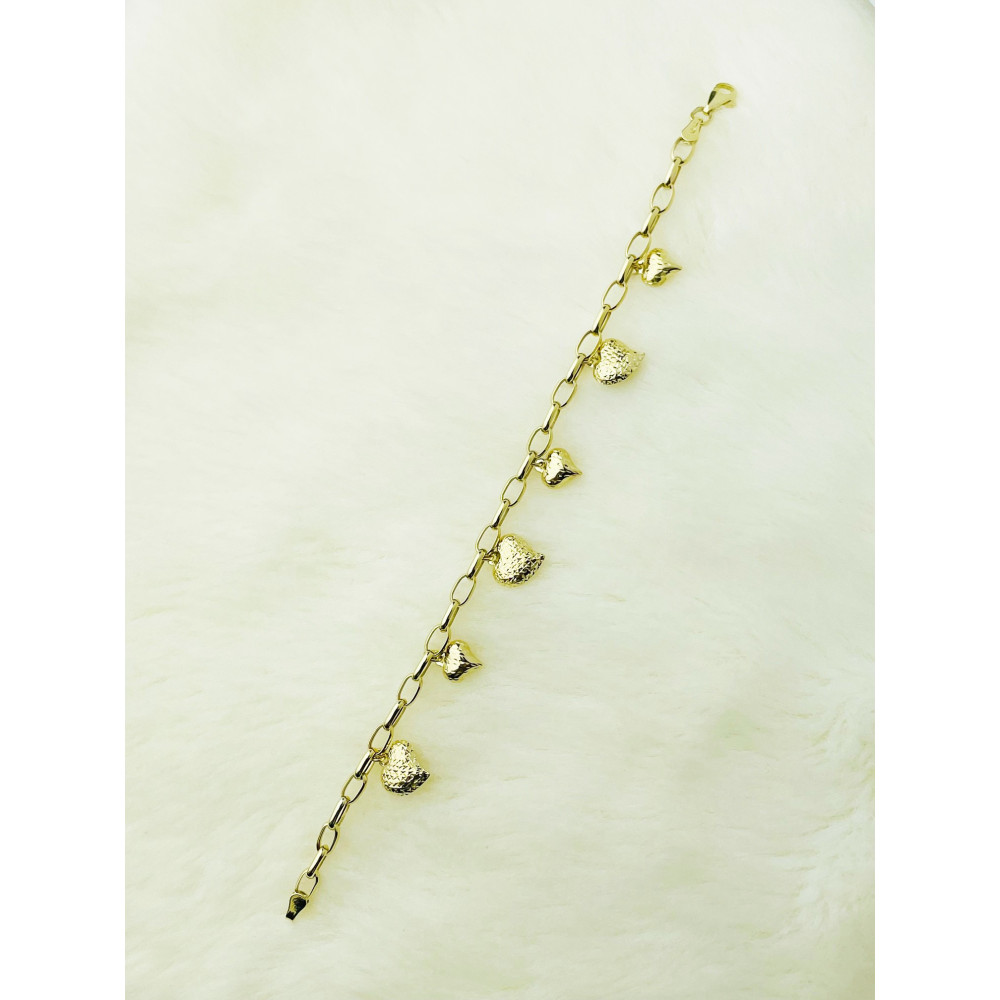 Damen Goldarmband Armband Armkette Gelbgold 375er Herz