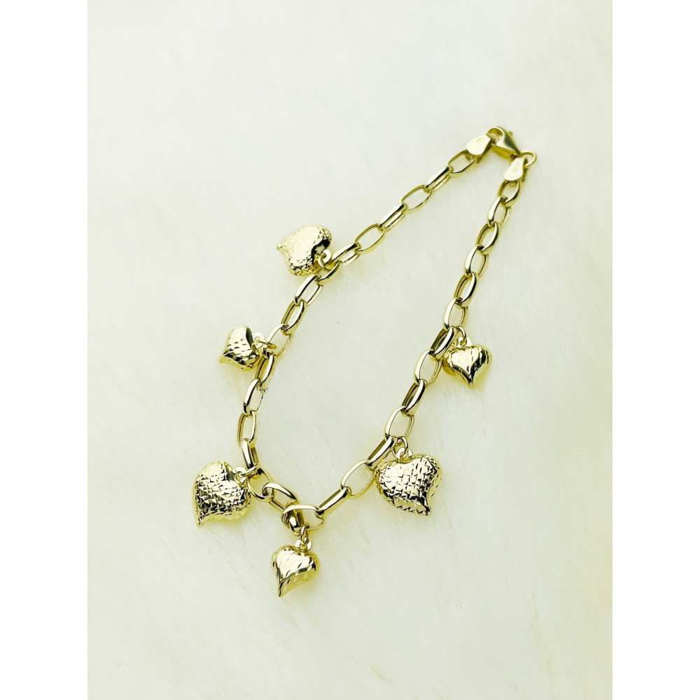 Damen Goldarmband Armband Armkette Gelbgold 375er Herz