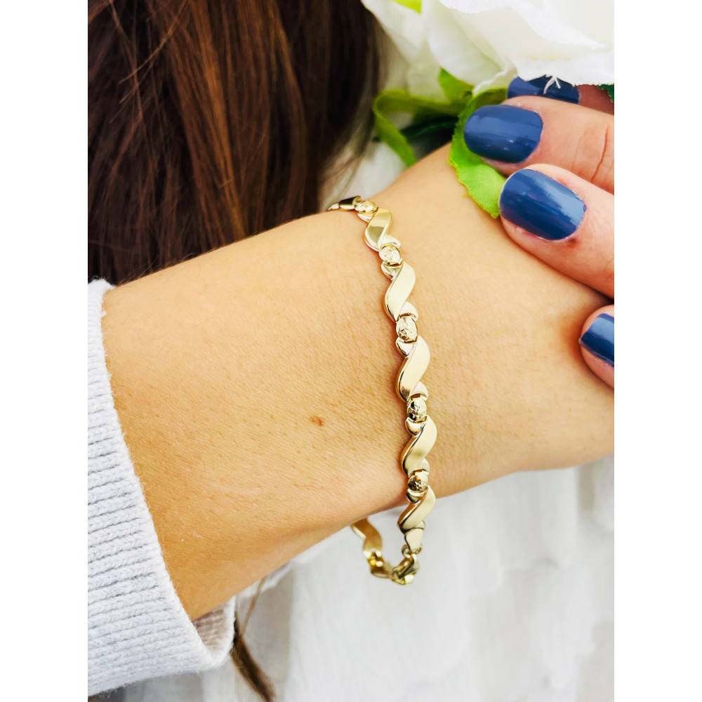 Damen Goldarmband Armband Armkette Gelbgold 375er Welle