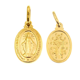 Anhänger Madonna Maria Immaculata Milagrosa Kettenanhänger Gelbgold Goldanhänger Erstkommunion