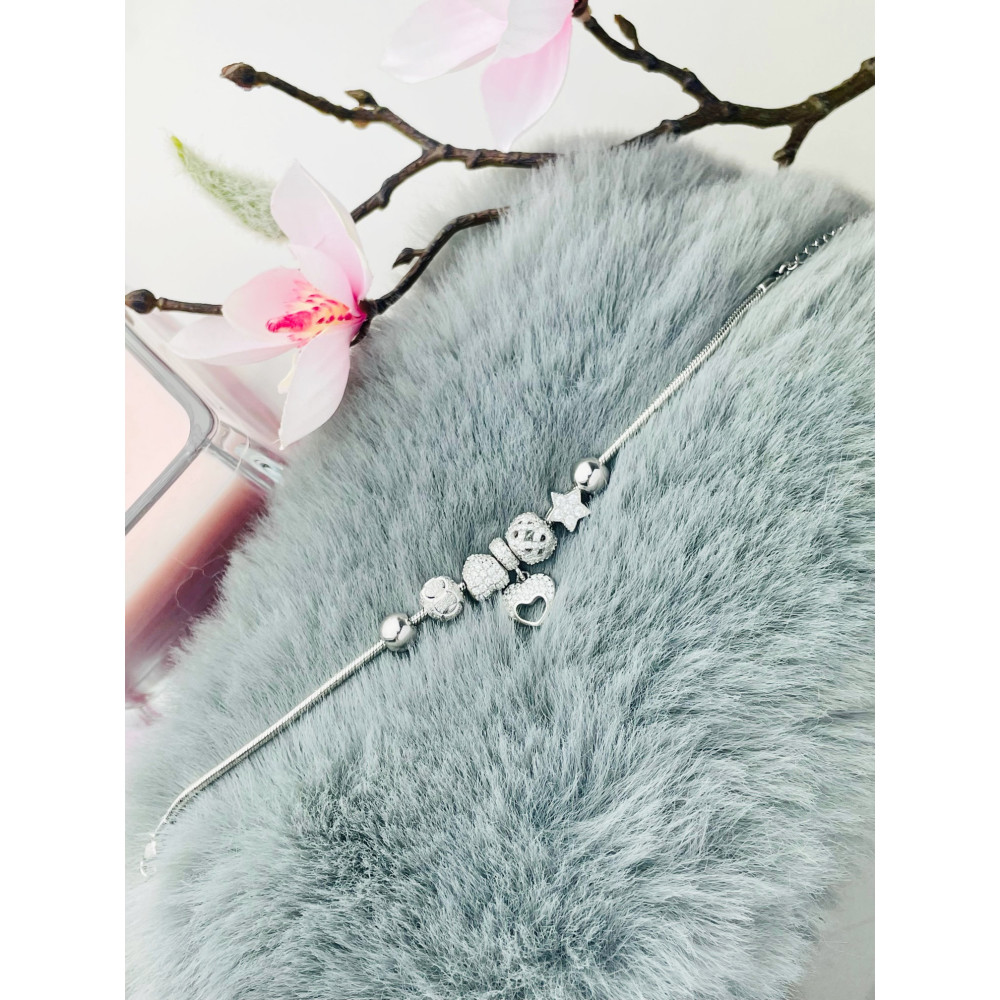 Charms Armband 925 Silber Damen Kinder Stern Herz mit Zirkonia