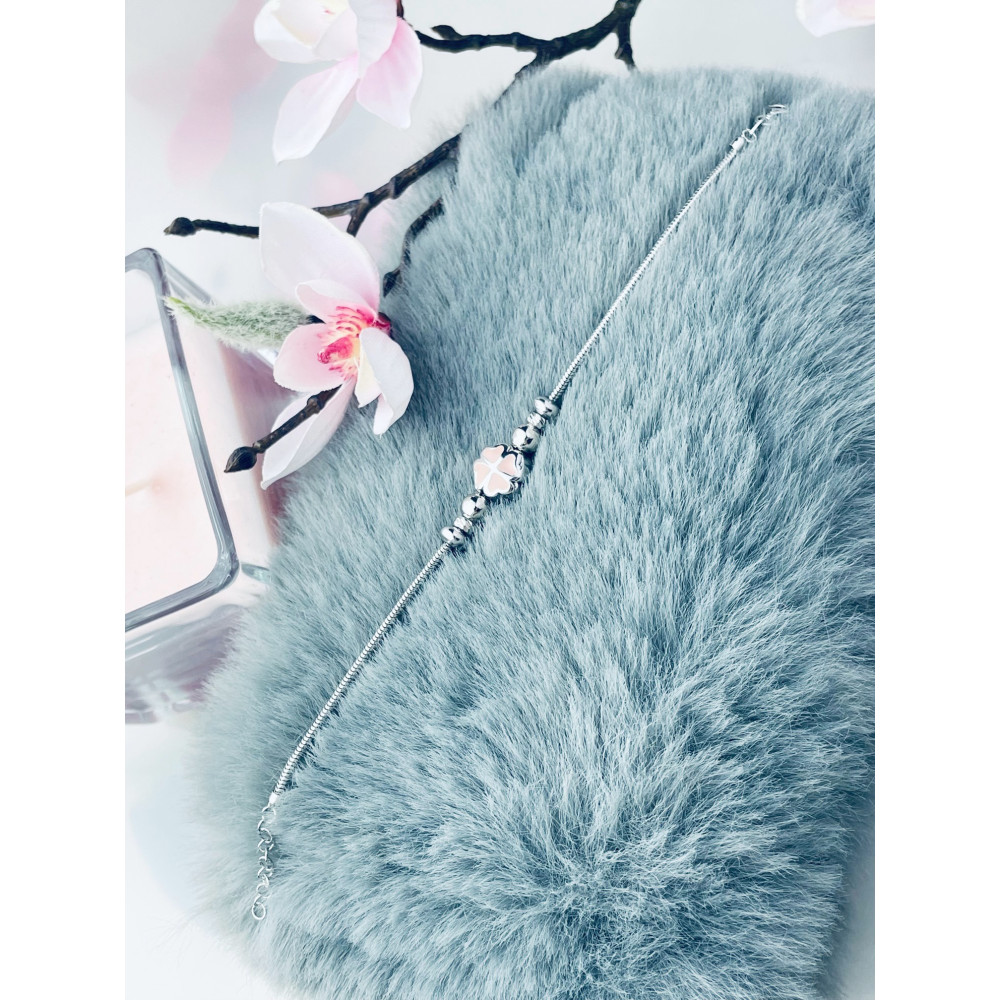 Charms Armband 925 Silber Damen Kinder vierblättriges Kleeblatt