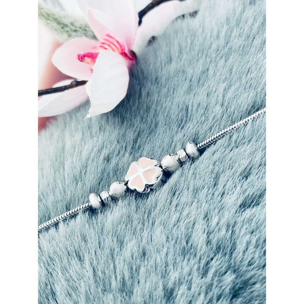 Charms Armband 925 Silber Damen Kinder vierblättriges Kleeblatt