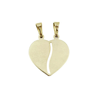 Złoty wisiorek zawieszka serce dla zakochanych