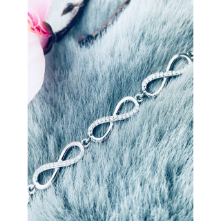 Infinity mit Zirkonia Armband 925 Silber Damen