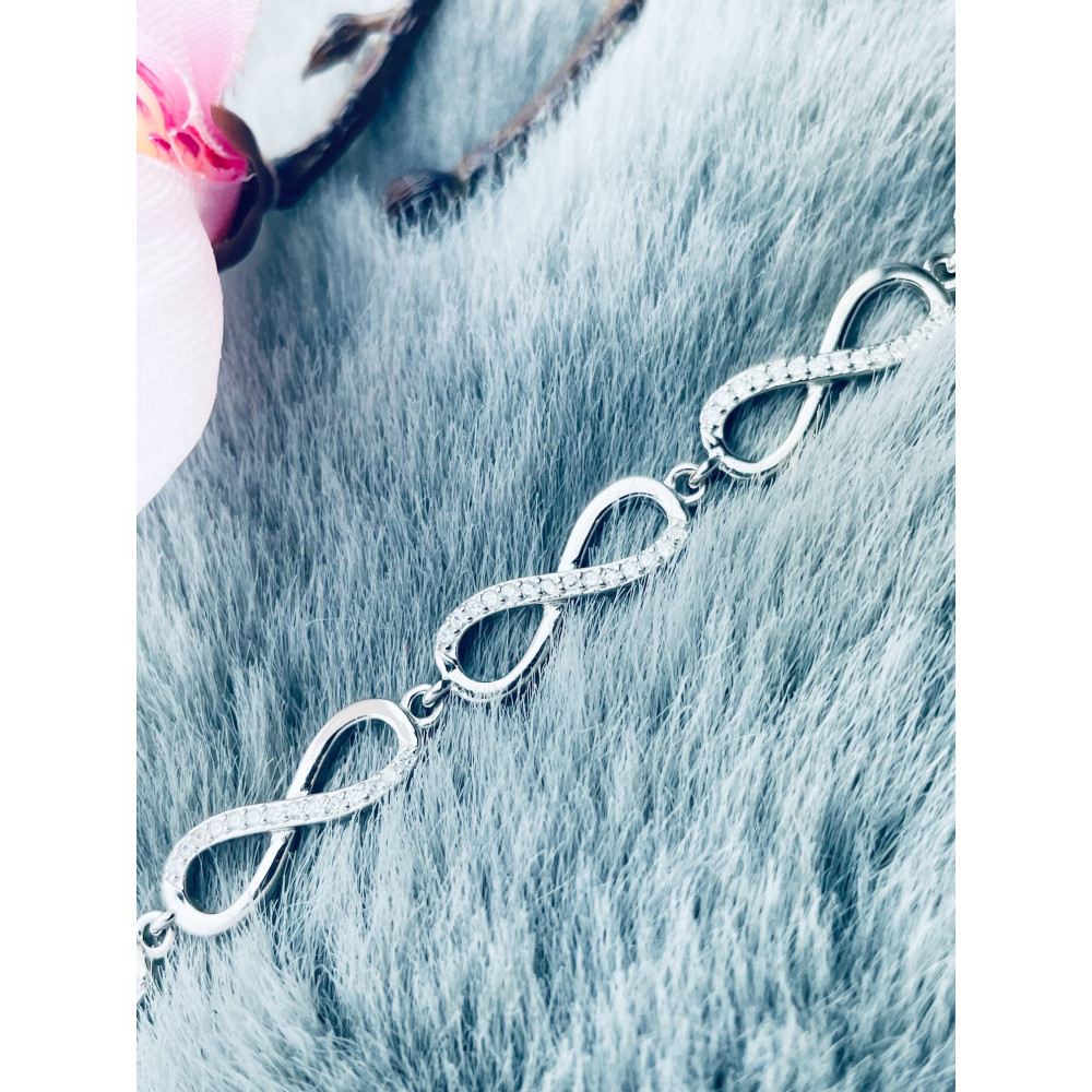 Złota bransoletka celebrytka serce nieskończoność