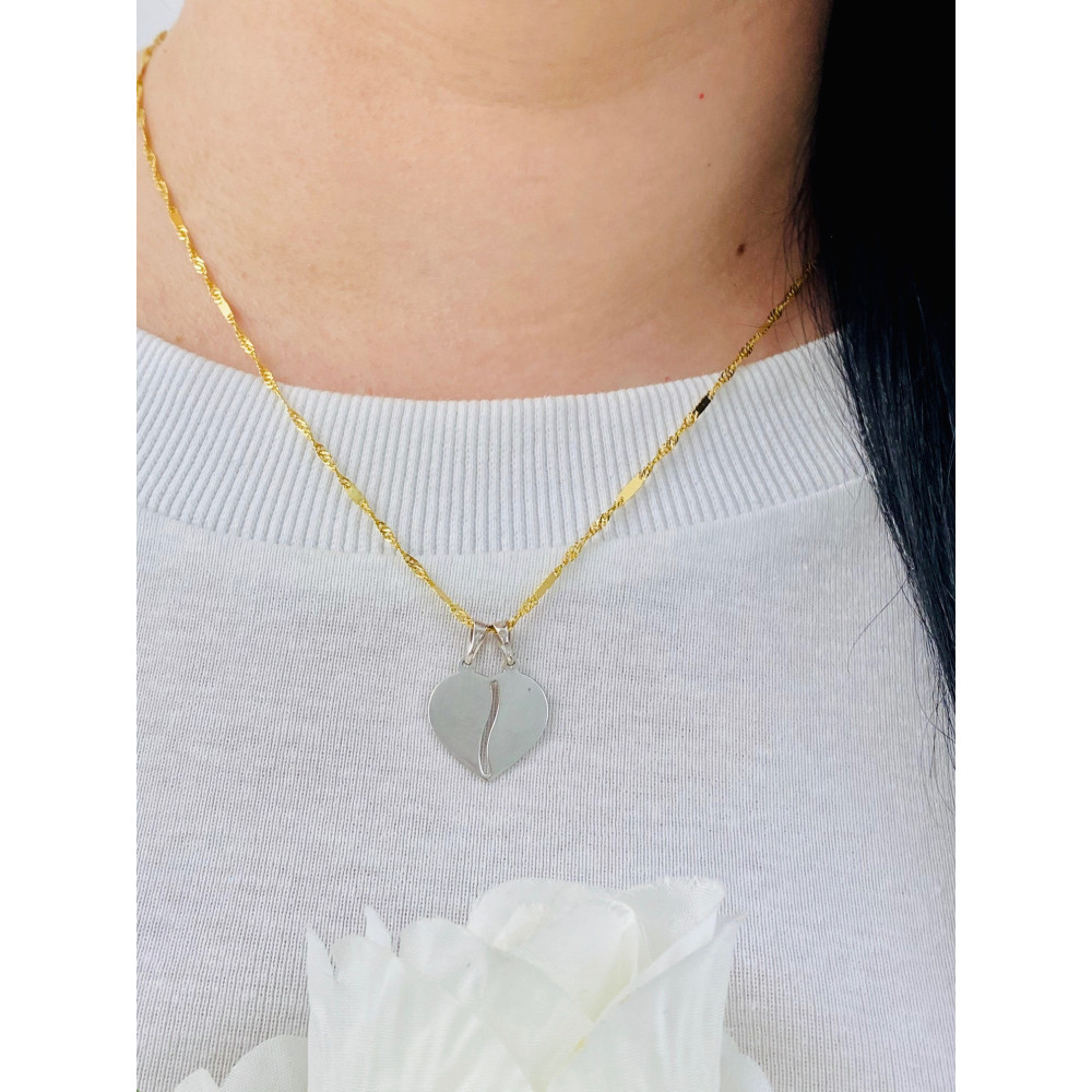 Złoty wisiorek zawieszka serce dla zakochanych