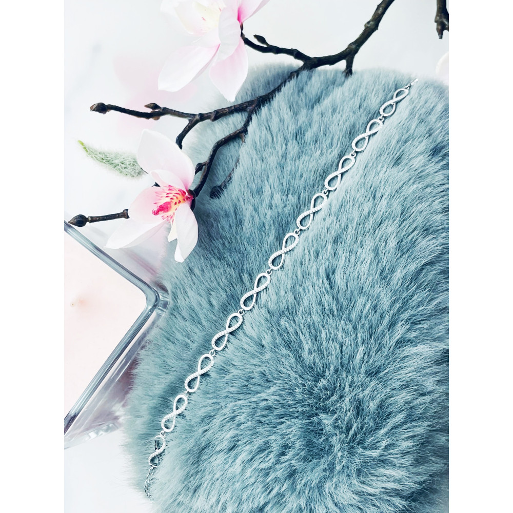 Infinity mit Zirkonia Armband 925 Silber Damen