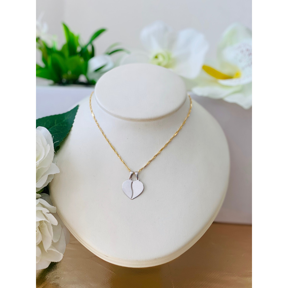 Złoty wisiorek zawieszka łamane serce