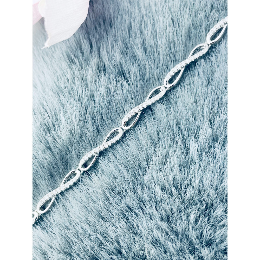 Infinity mit Zirkonia Armband 925 Silber Damen Kinder