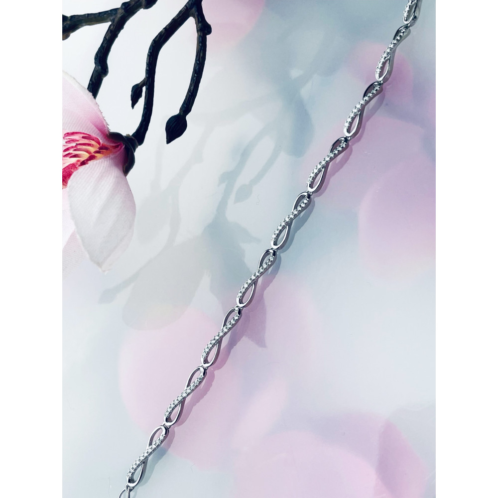 Infinity mit Zirkonia Armband 925 Silber Damen Kinder