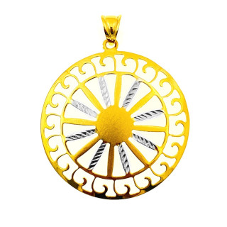 Złoty wisiorek zawieszka rozeta ażurowa