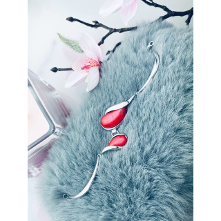 Srebrna bransoletka koral sztywna