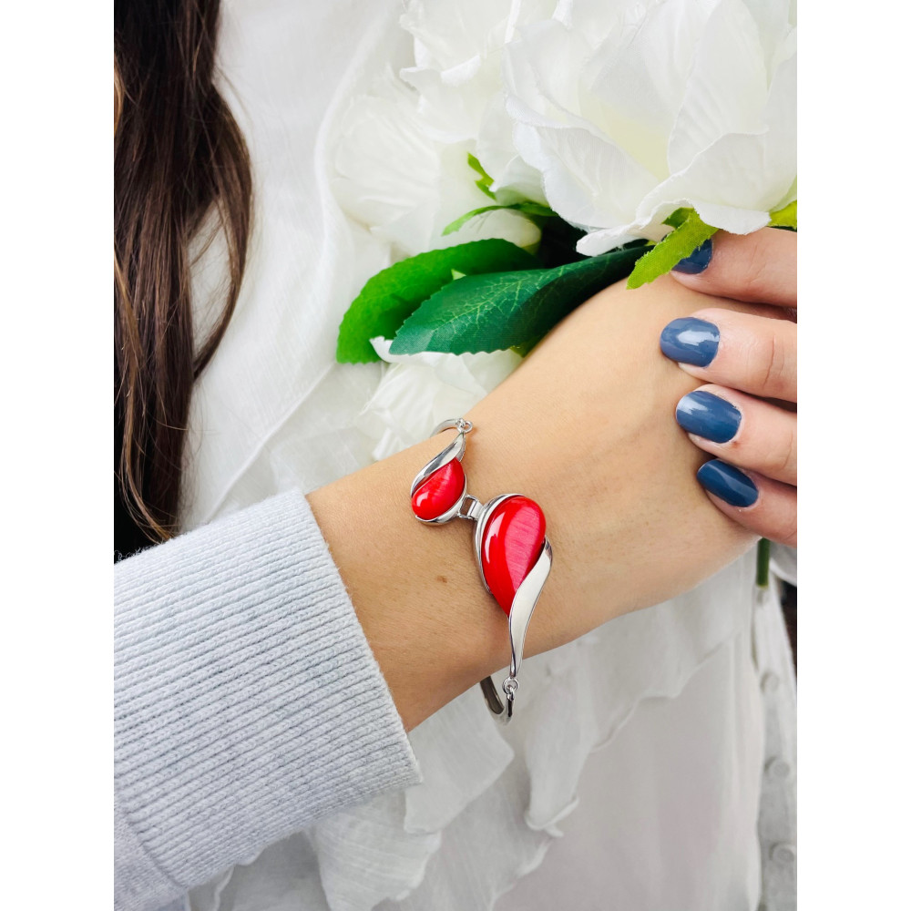 Silberarmband Damen Kinder Korallenstein