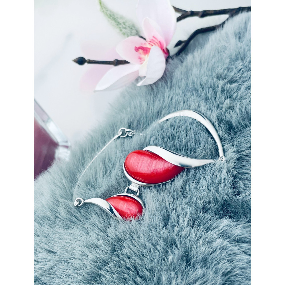 Silberarmband Damen Kinder Korallenstein