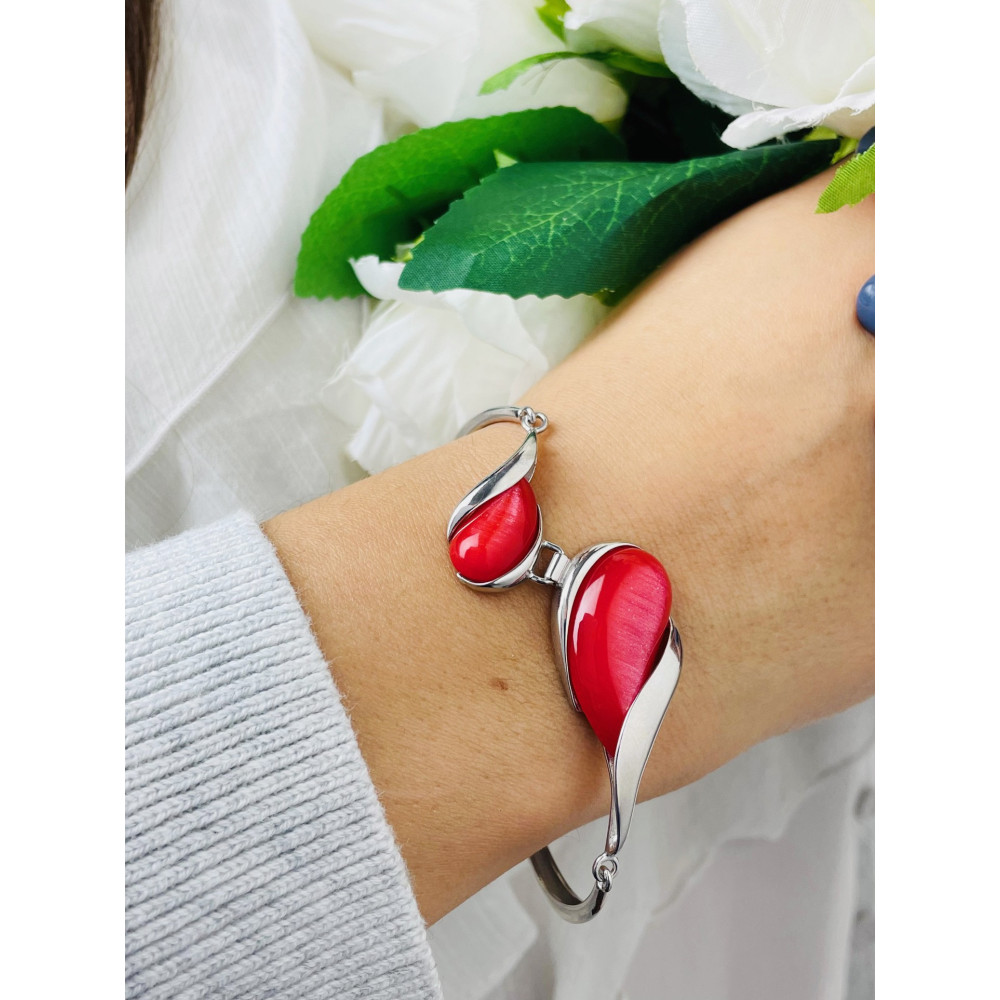 Silberarmband Damen Kinder Korallenstein