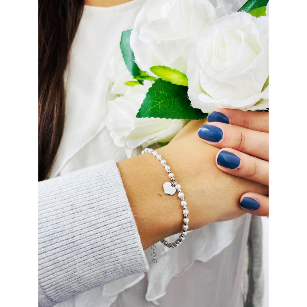 Herz Armband 925 Silber Damen Kinder Perlen