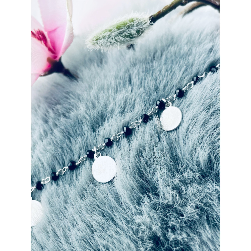 Armband 925 Silber Damen Kinder Kreis mit Onyx