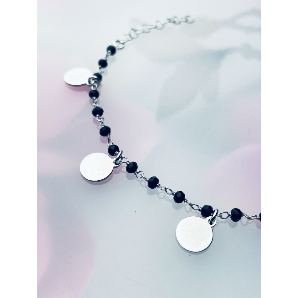 Armband 925 Silber Damen Kinder Kreis mit Onyx