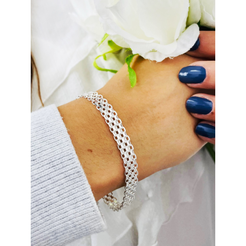 geflochtenes Silberarmband 925 Silber Damen Kinder