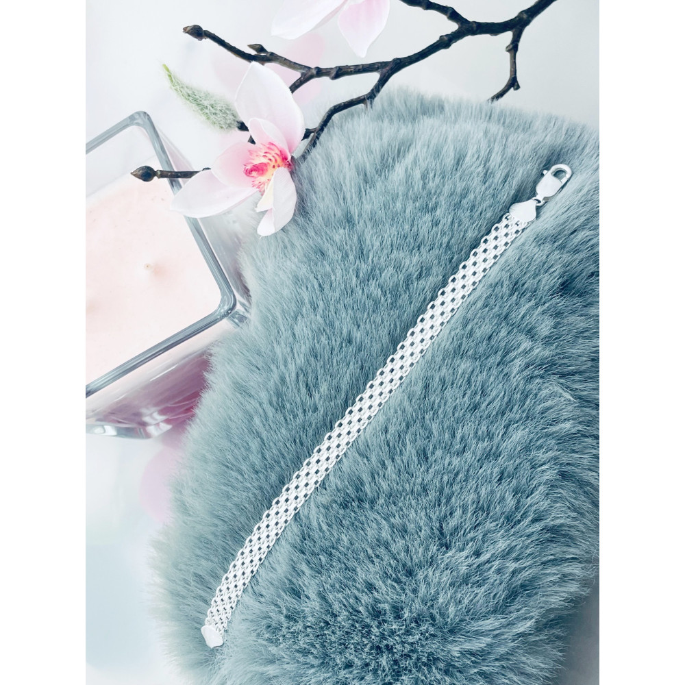 geflochtenes Silberarmband 925 Silber Damen Kinder