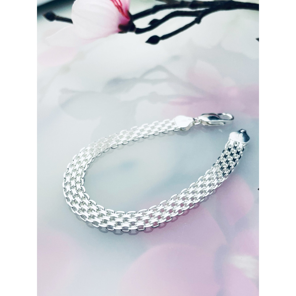geflochtenes Silberarmband 925 Silber Damen Kinder