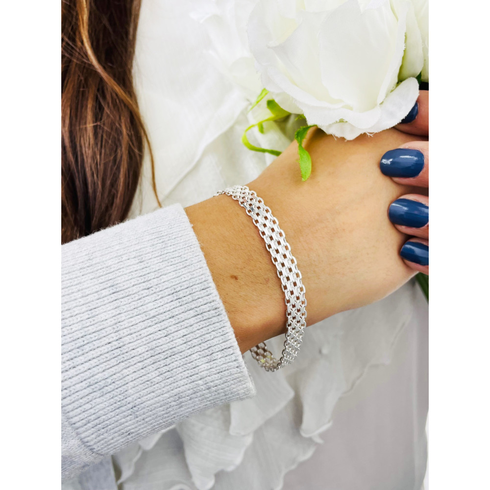 geflochtenes Silberarmband 925 Silber Damen Kinder