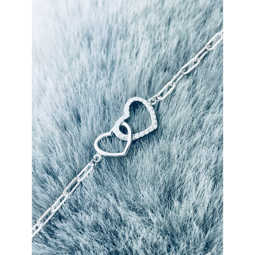 Herz Armband 925 Silber mit Zirkonen Damen Kinder