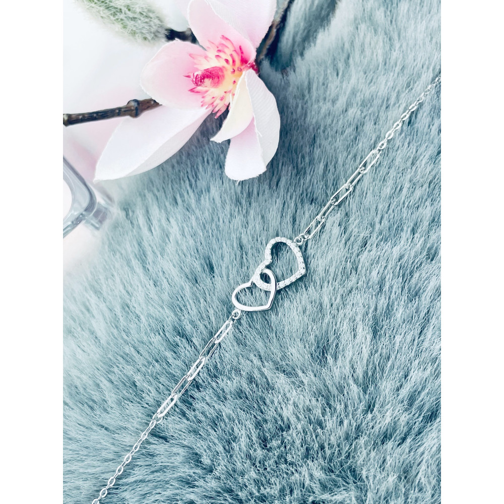 Herz Armband 925 Silber mit Zirkonen Damen Kinder