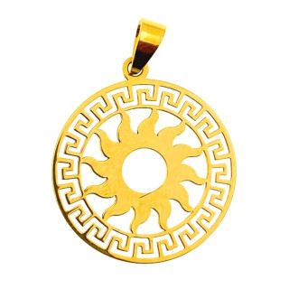 Złoty wisiorek zawieszka rozeta ażurowa