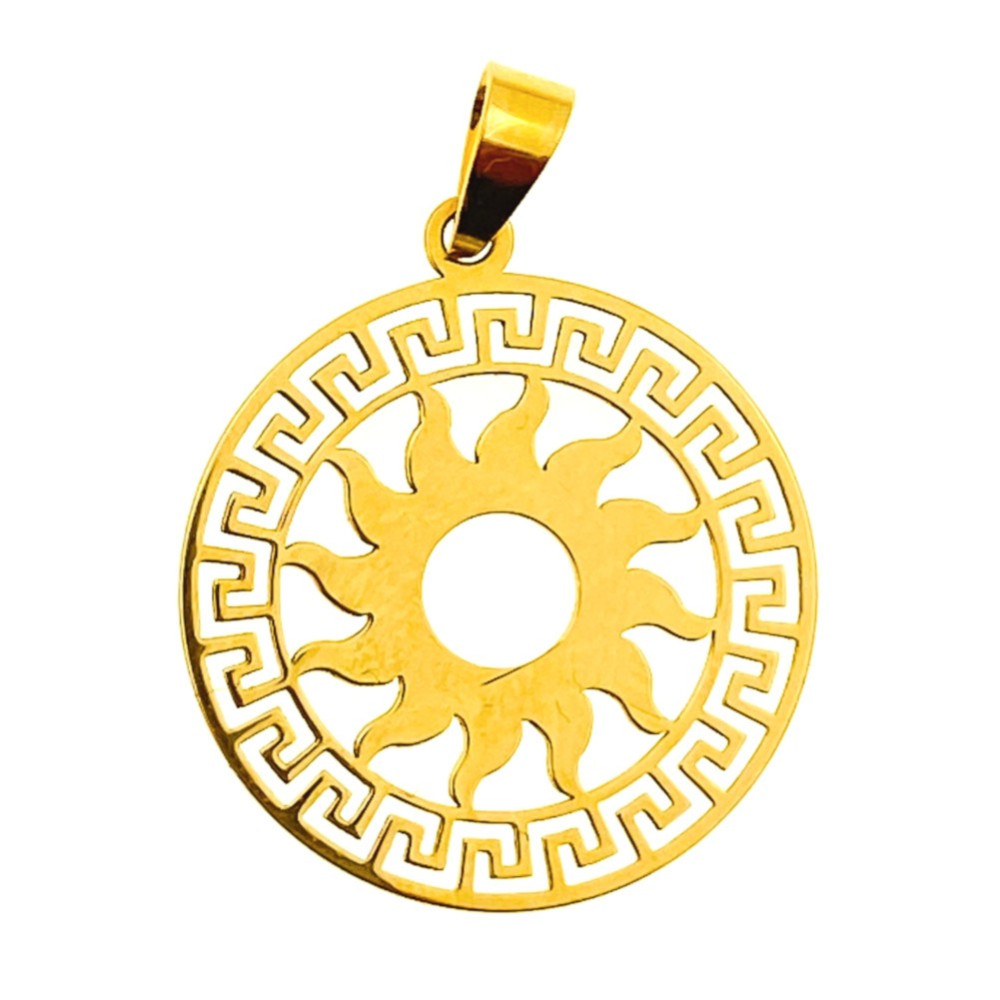 Złoty wisiorek zawieszka rozeta ażurowa