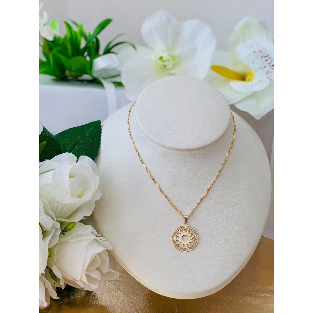 copy of Złoty wisiorek zawieszka rozeta ażurowa