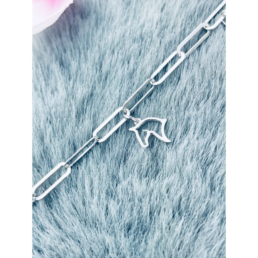 Pferd Hufkonieisen mit Zira Armband 925 Silber Damen Kinder