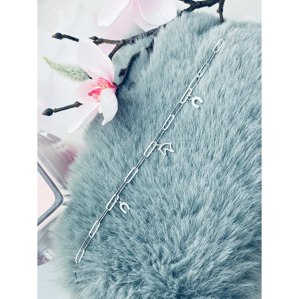 Pferd Hufkonieisen mit Zira Armband 925 Silber Damen Kinder