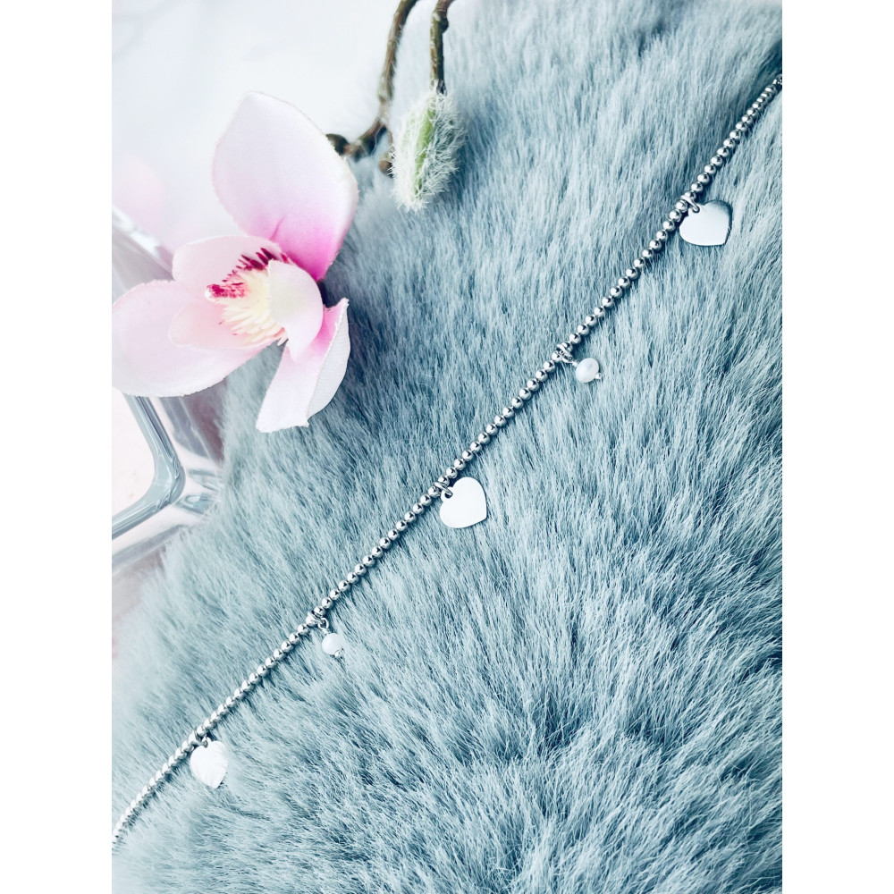 Herz Armband 925 Silber Damen Perlen