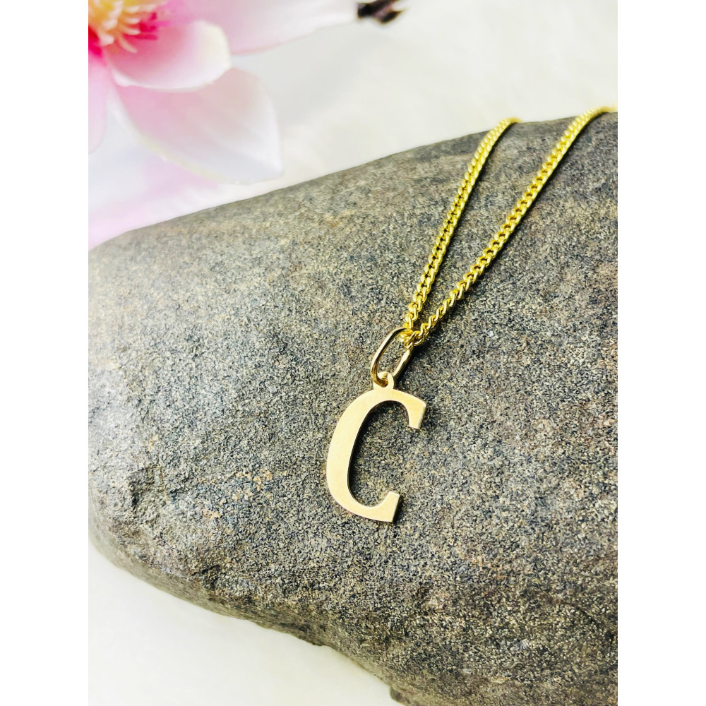 Anhänger Buchstabe C Kettenanhänger Goldanhänger 14KT Gelbgold