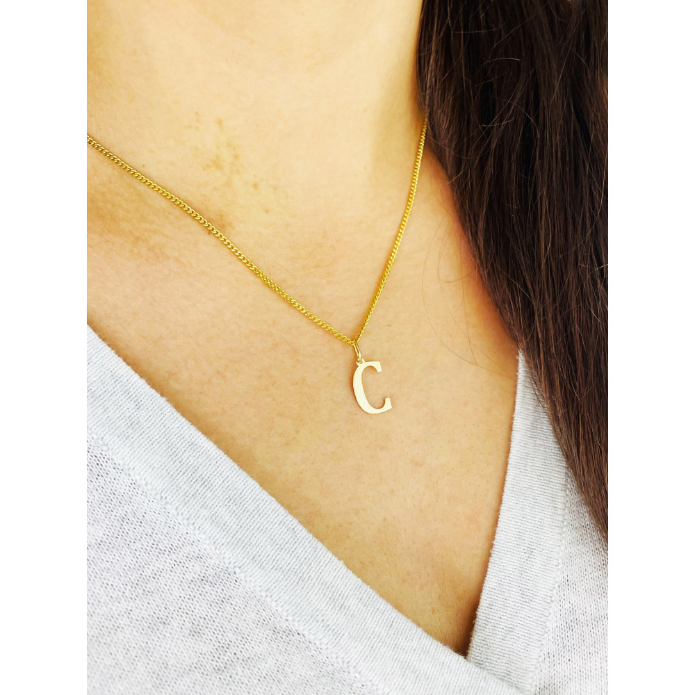 Anhänger Buchstabe C Kettenanhänger Goldanhänger 14KT Gelbgold