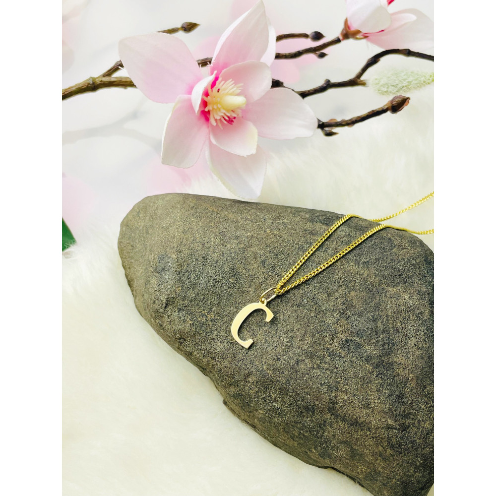 Anhänger Buchstabe C Kettenanhänger Goldanhänger 14KT Gelbgold