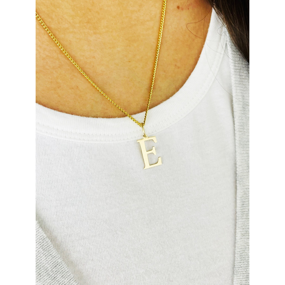 Anhänger Buchstabe E Kettenanhänger Goldanhänger 14KT Gelbgold