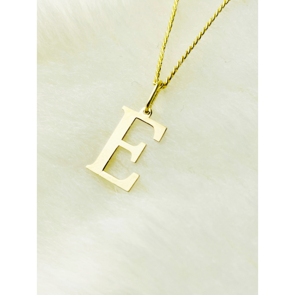 Anhänger Buchstabe E Kettenanhänger Goldanhänger 14KT Gelbgold