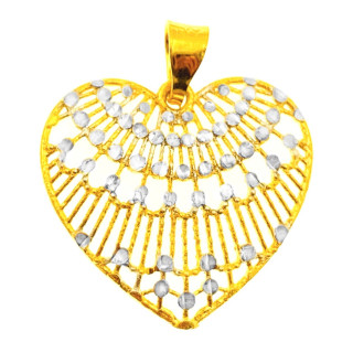 Złoty wisiorek zawieszka ażurowe serce