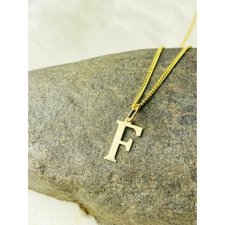 Anhänger Buchstabe F Kettenanhänger Goldanhänger 14KT Gelbgold