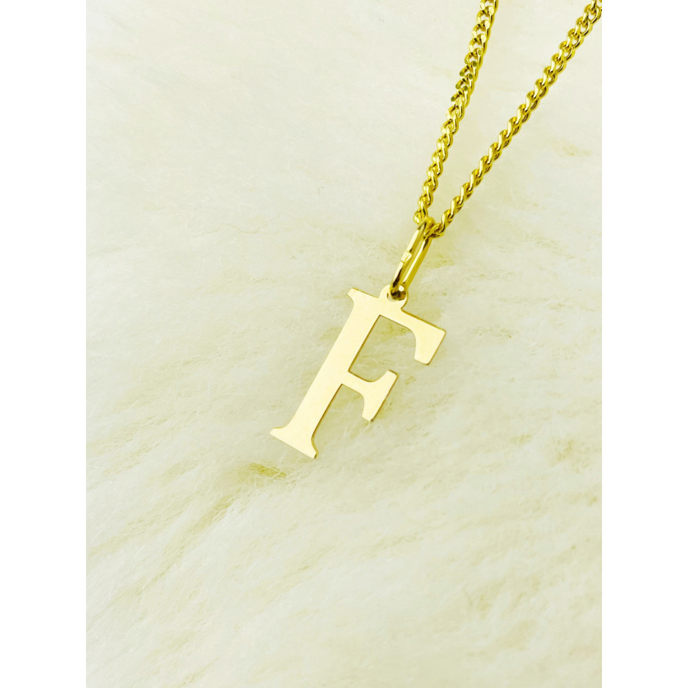 Anhänger Buchstabe F Kettenanhänger Goldanhänger 14KT Gelbgold