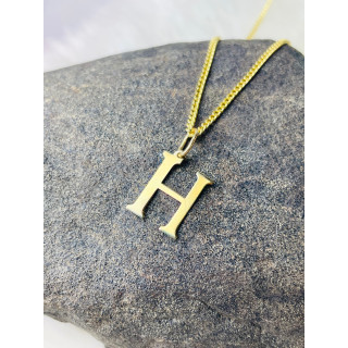 Anhänger Buchstabe H Kettenanhänger Goldanhänger 14KT Gelbgold