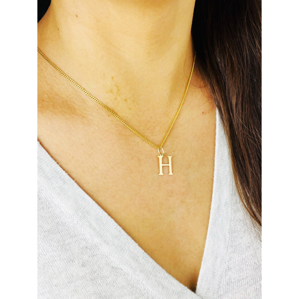 Anhänger Buchstabe H Kettenanhänger Goldanhänger 14KT Gelbgold