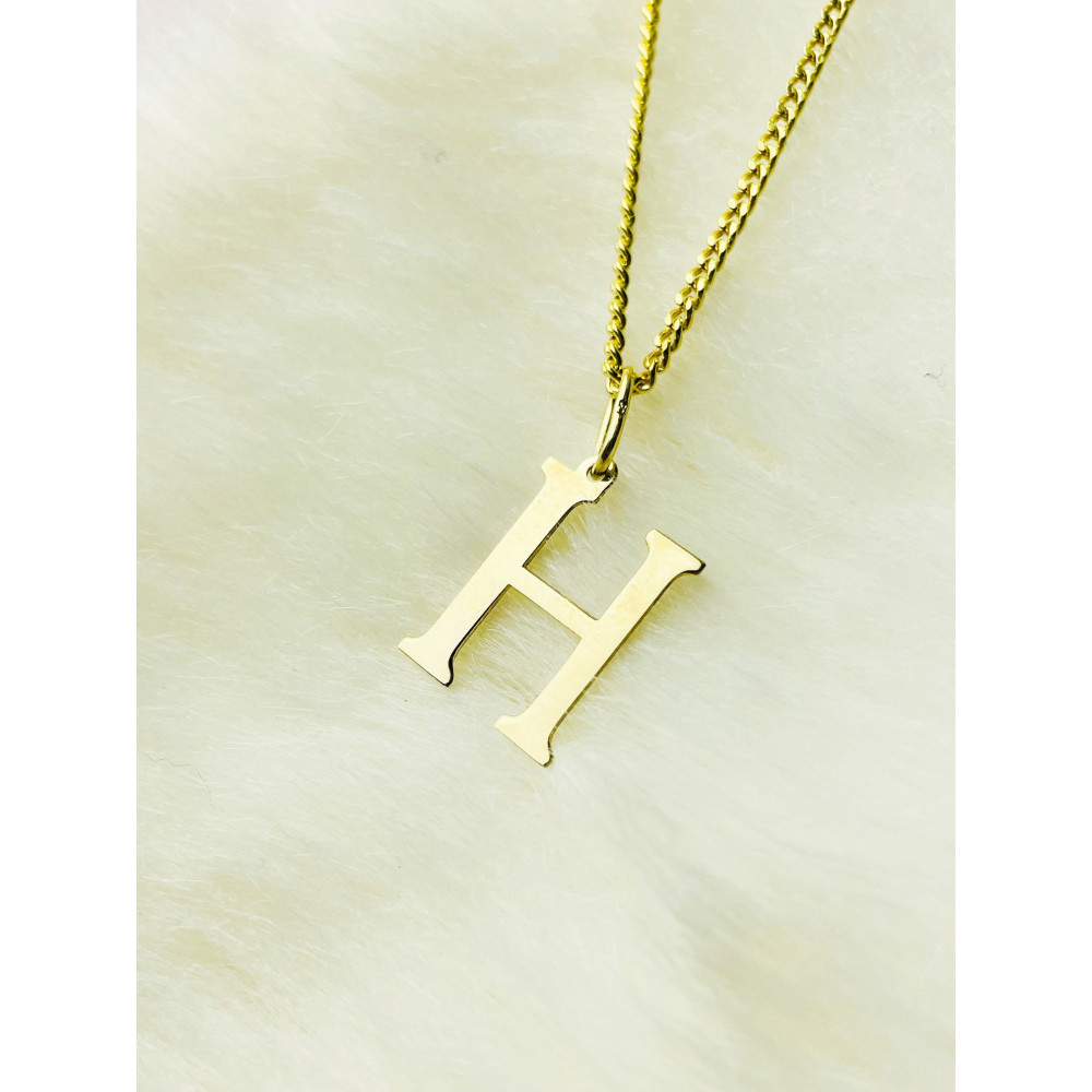 Anhänger Buchstabe H Kettenanhänger Goldanhänger 14KT Gelbgold
