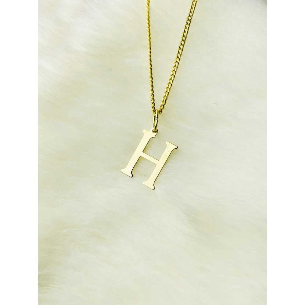 Anhänger Buchstabe H Kettenanhänger Goldanhänger 14KT Gelbgold