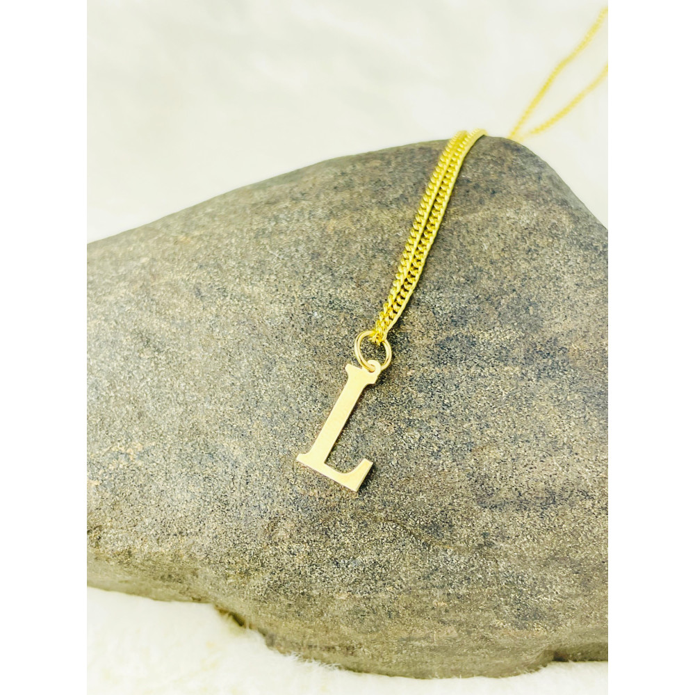 Anhänger Buchstabe L Kettenanhänger Goldanhänger 14KT Gelbgold